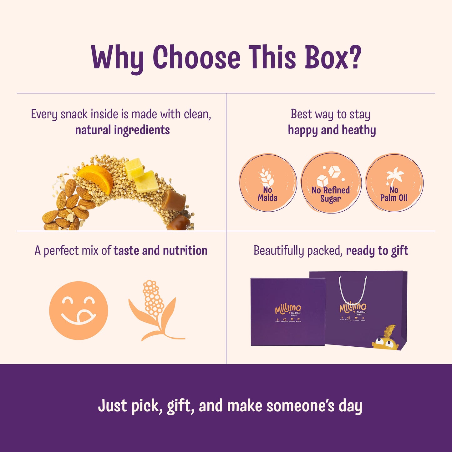 Millimo Millet Snacks Gift Box - Cookies x 2 & Puffs x1 (Pack of 3)