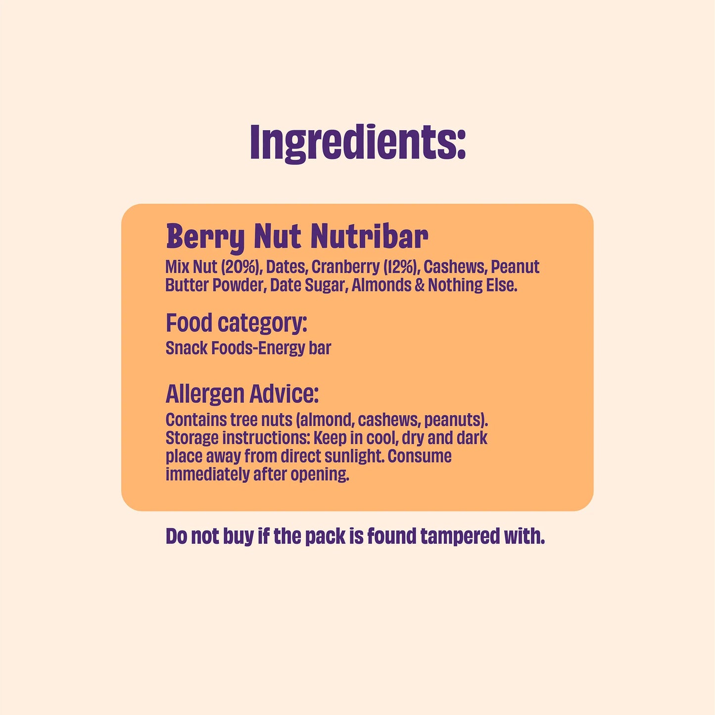 Berry Nut Nutribar (Pack of 20 × 15g)