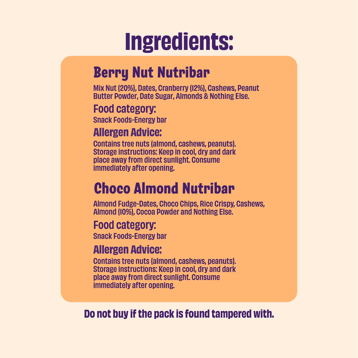 Nutribar Combo - Berry Nut & Choco Almond (Pack of 2)
