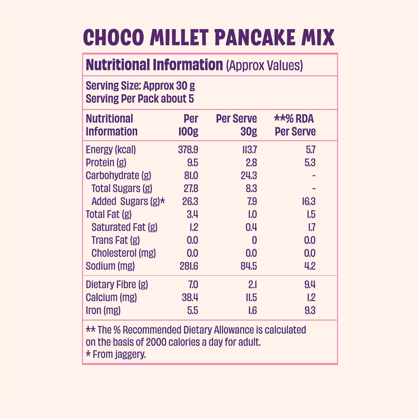 Choco Ragi Millet Pancake Mix (2 x 145g)