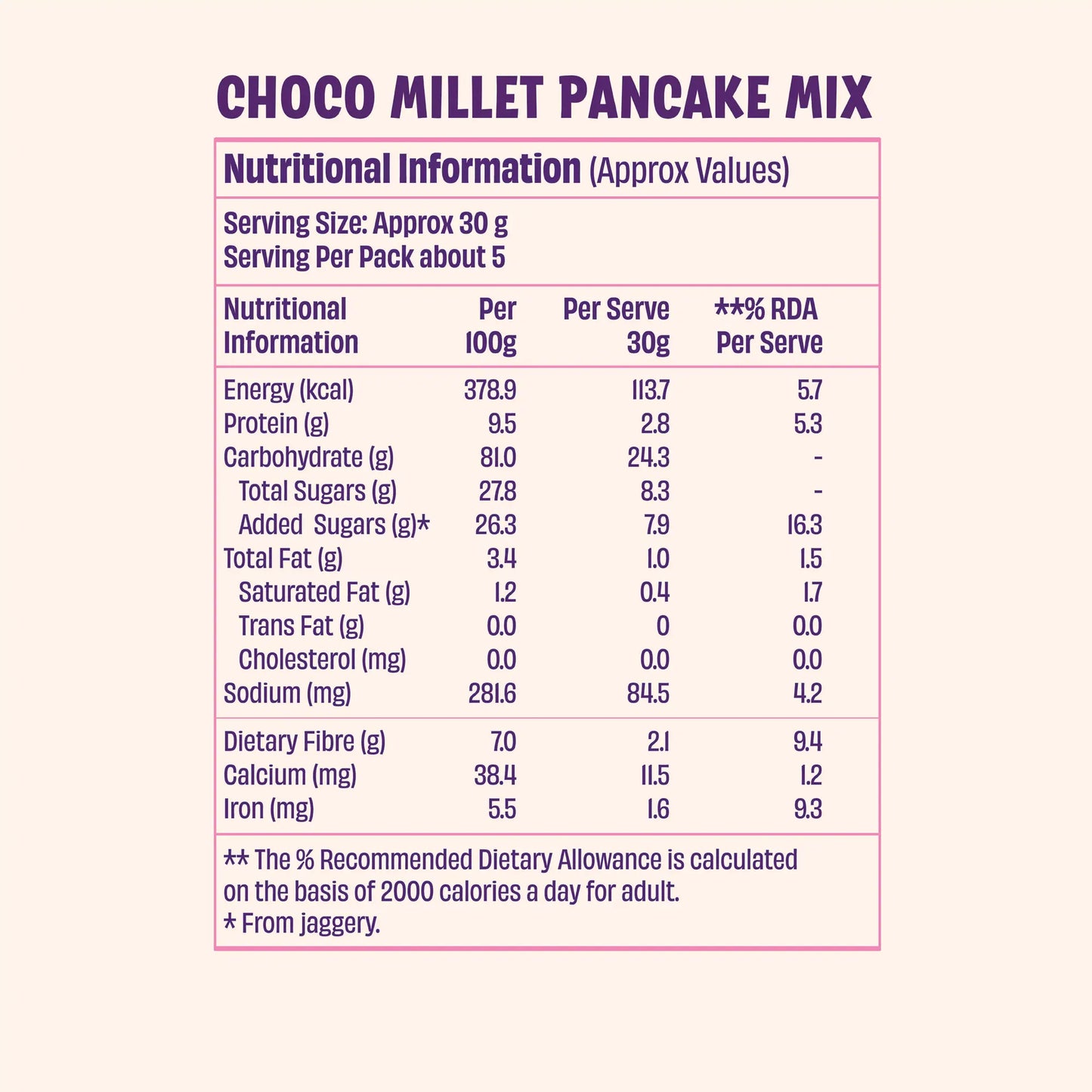 Choco Ragi Millet Pancake Mix (2 x 145g)