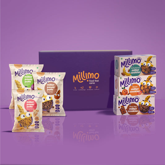 Millimo Millet Snacks Gift Box - Cookies & Puffs (Pack of 6)