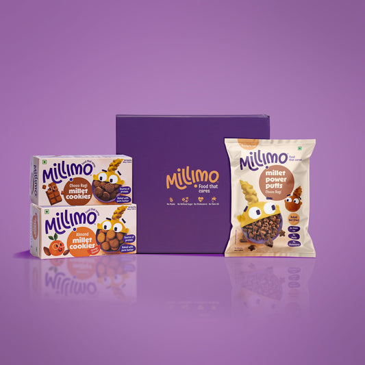 Millimo Millet Snacks Gift Box - Cookies x 2 & Puffs x1 (Pack of 3)