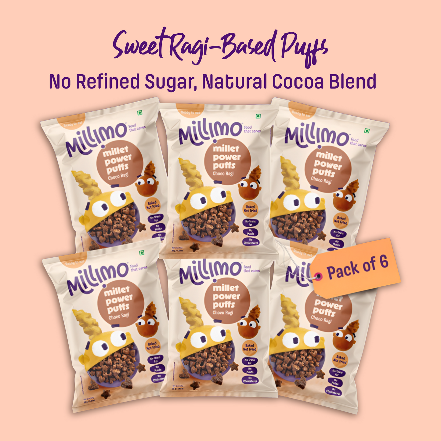 Millet Power Puff Choco Ragi (Pack of 6)