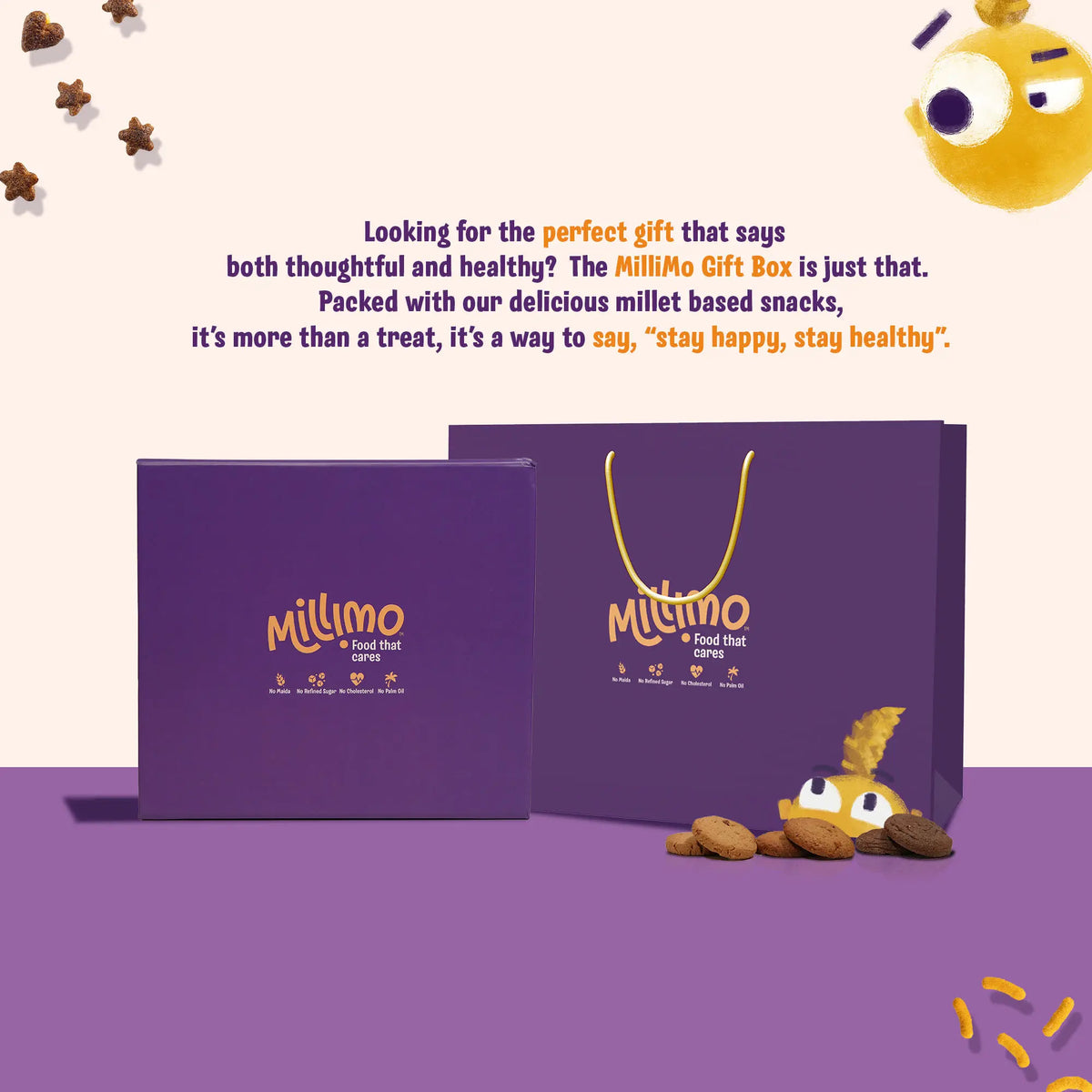 Millet Snacks Gift Box – Cookies & Puffs (Pack of 3)