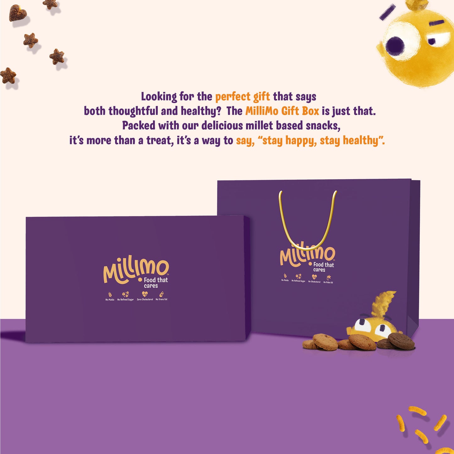 Millimo Millet Snacks Gift Box - Cookies & Puffs (Pack of 6)