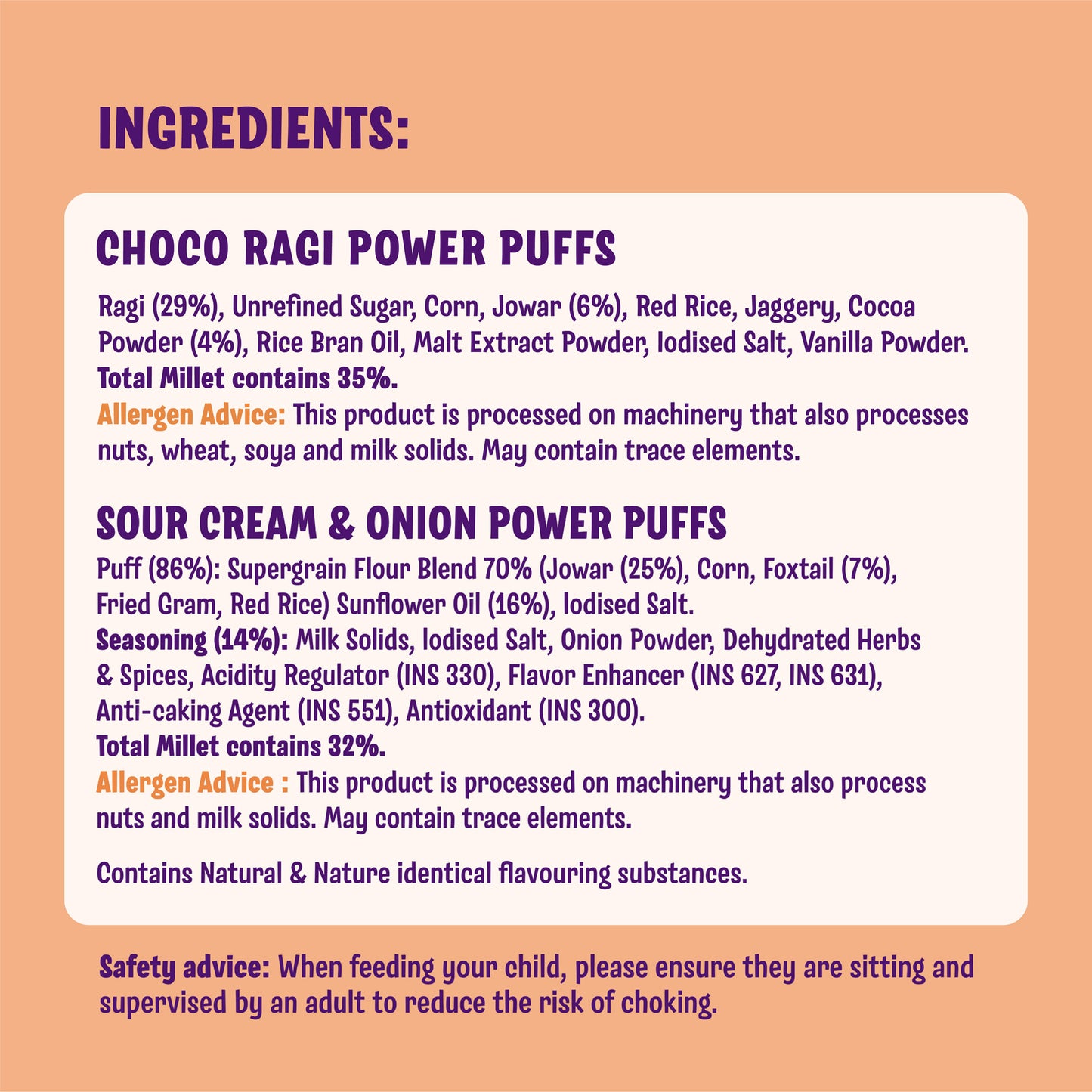 Millet Puffs – Choco Ragi & Sour Cream (6 x 35g)