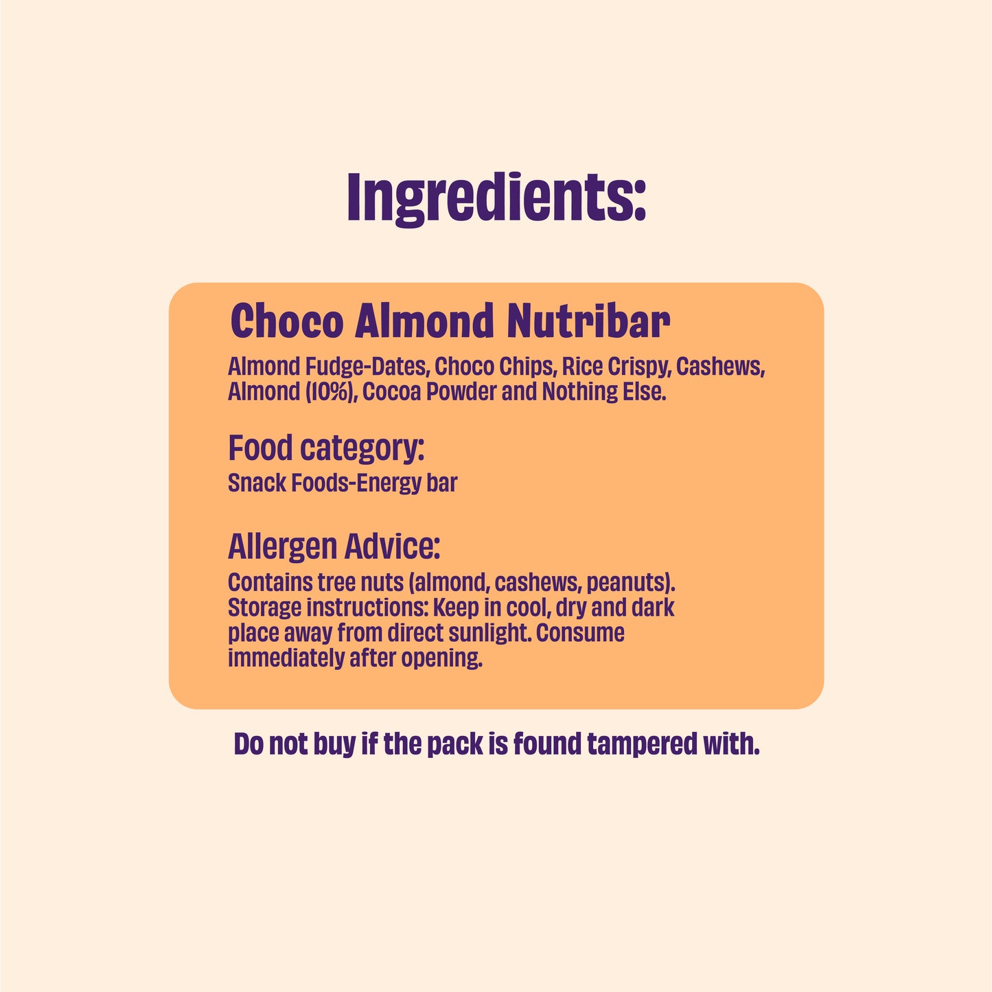 Millimo Healthy Choco Almond Nutribar (150g)