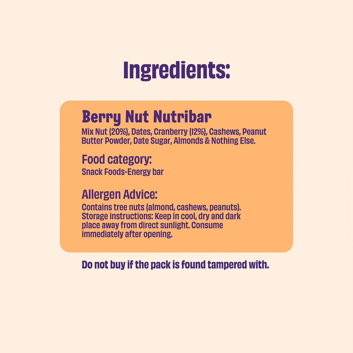 Berry Nut Nutribar (Pack of 20 × 15g)