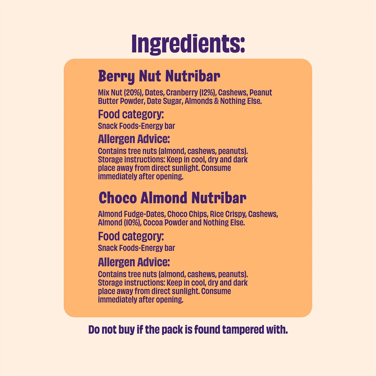 Nutribar Combo - Berry Nut & Choco Almond (Pack of 2)