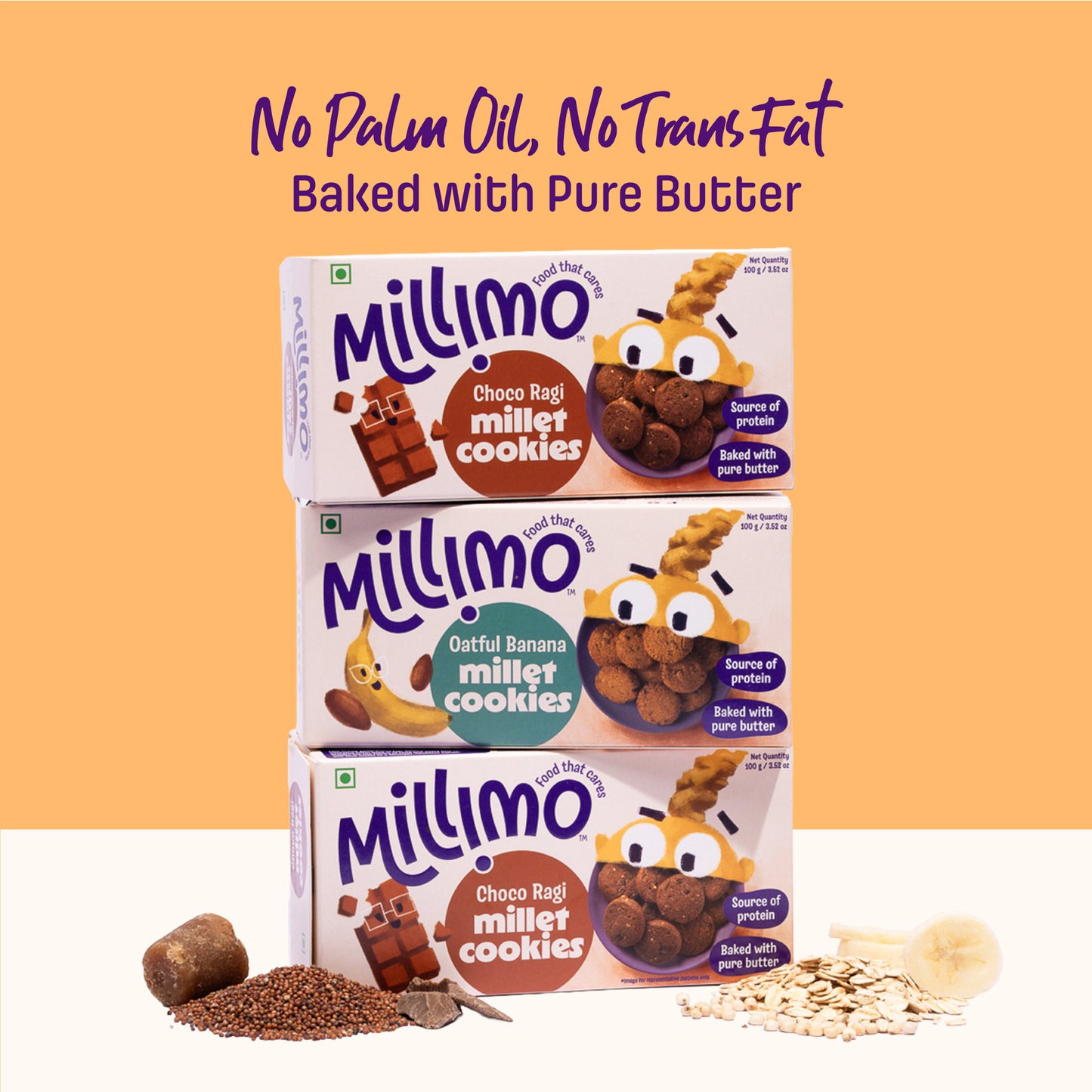 Choco Ragi x2 and Oatful Banana Cookies x1 (Pack of 3)