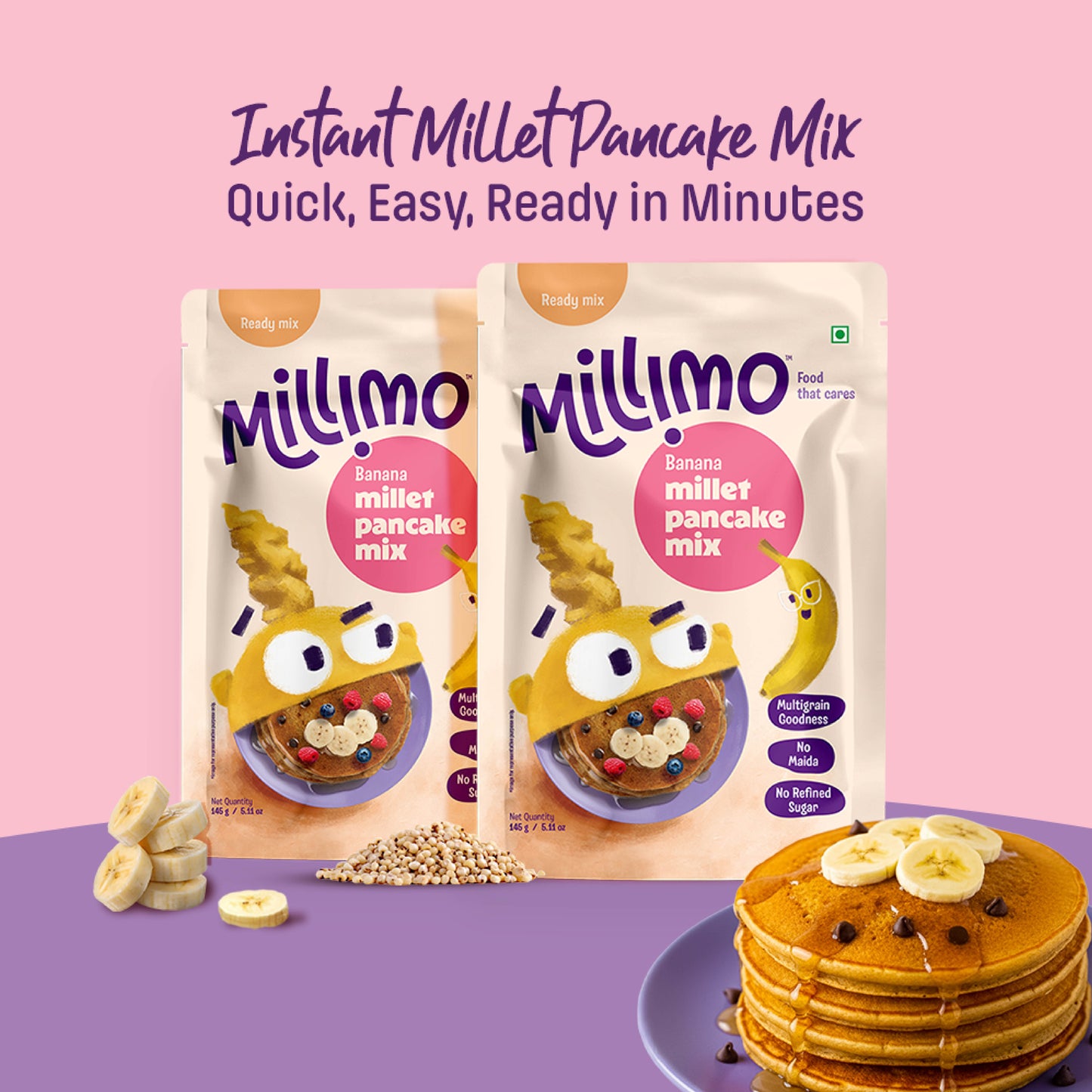Banana Millet Pancake Mix (Pack of 2)