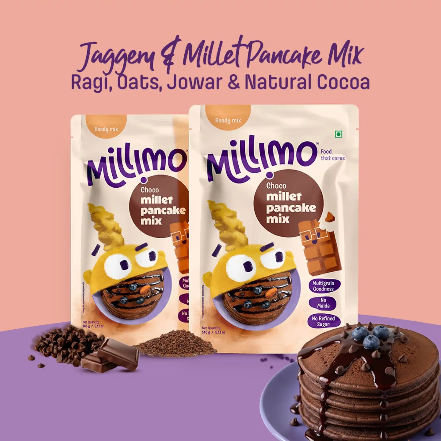 Choco Ragi Millet Pancake Mix (2 x 145g)