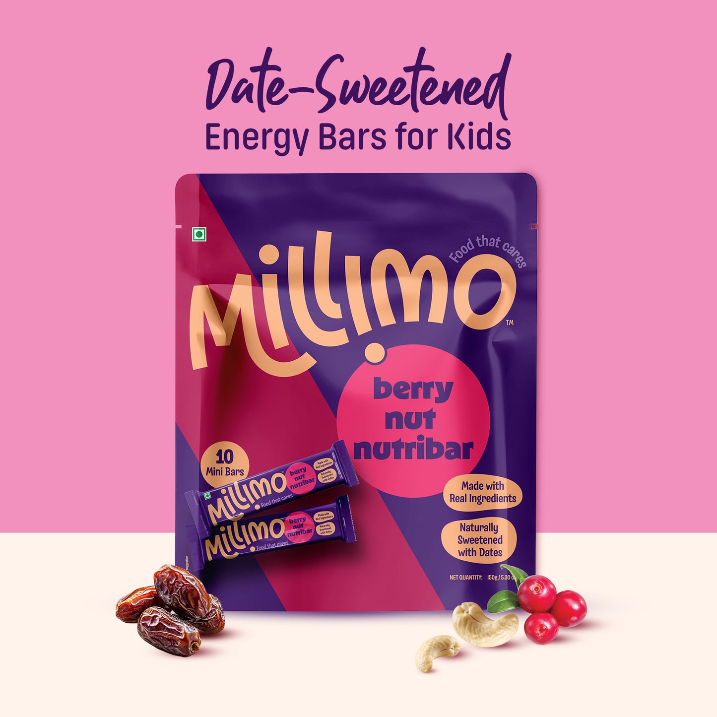 Millimo Healthy Berry Nut Nutribar (150g)