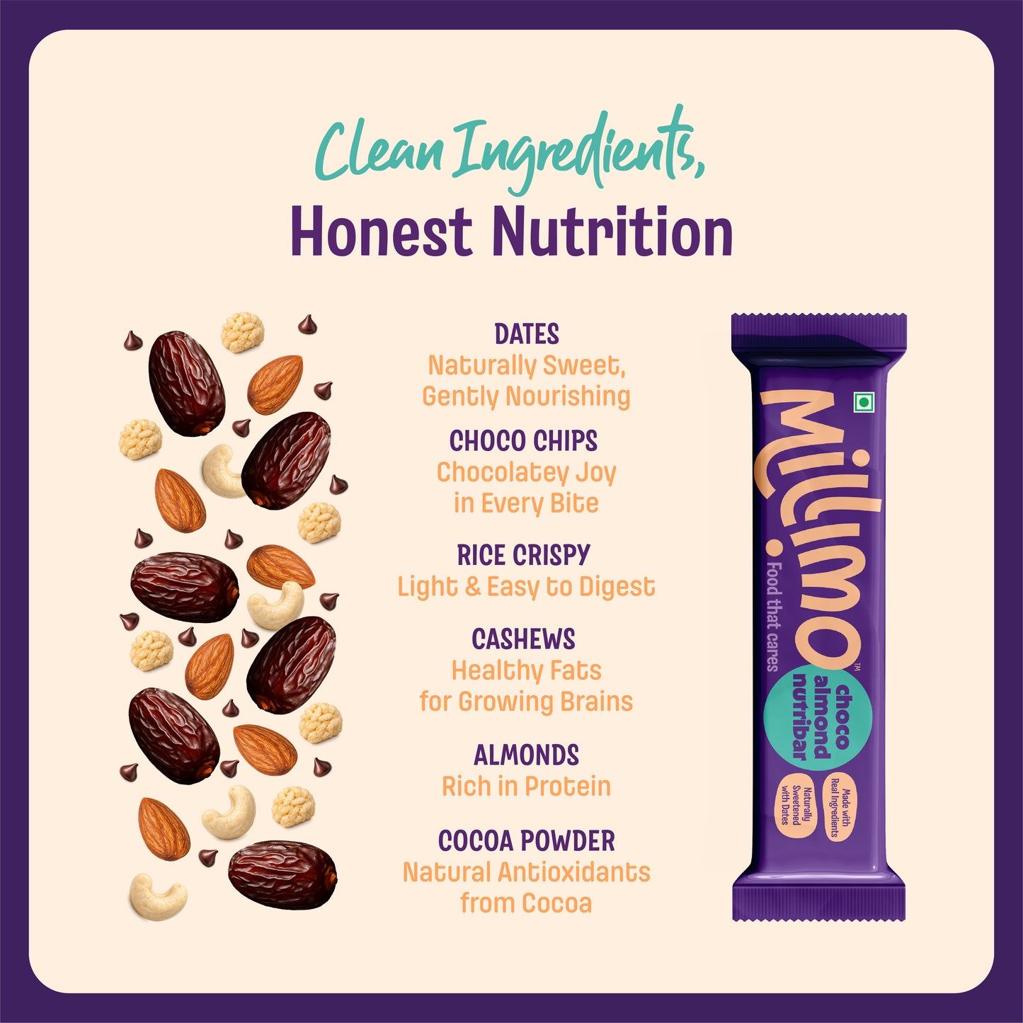 Millimo Healthy Choco Almond Nutribar (150g)