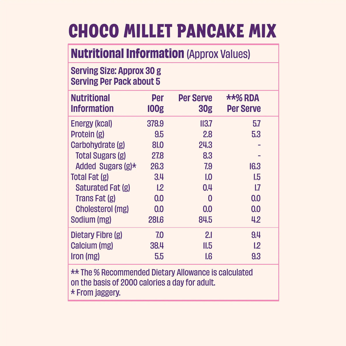 Choco Ragi Millet Pancake Mix (2 x 145g)