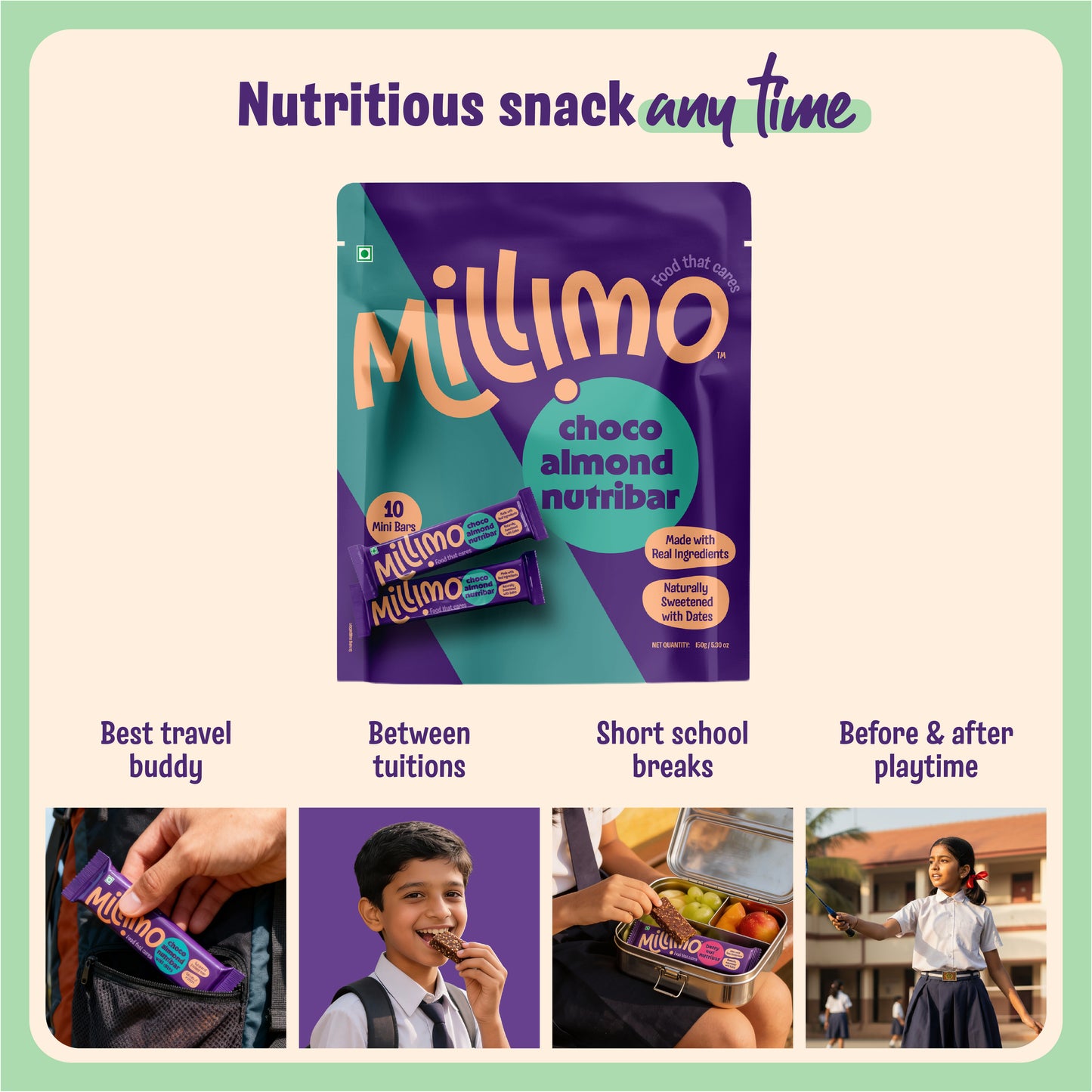 Millimo Healthy Choco Almond Nutribar (150g)