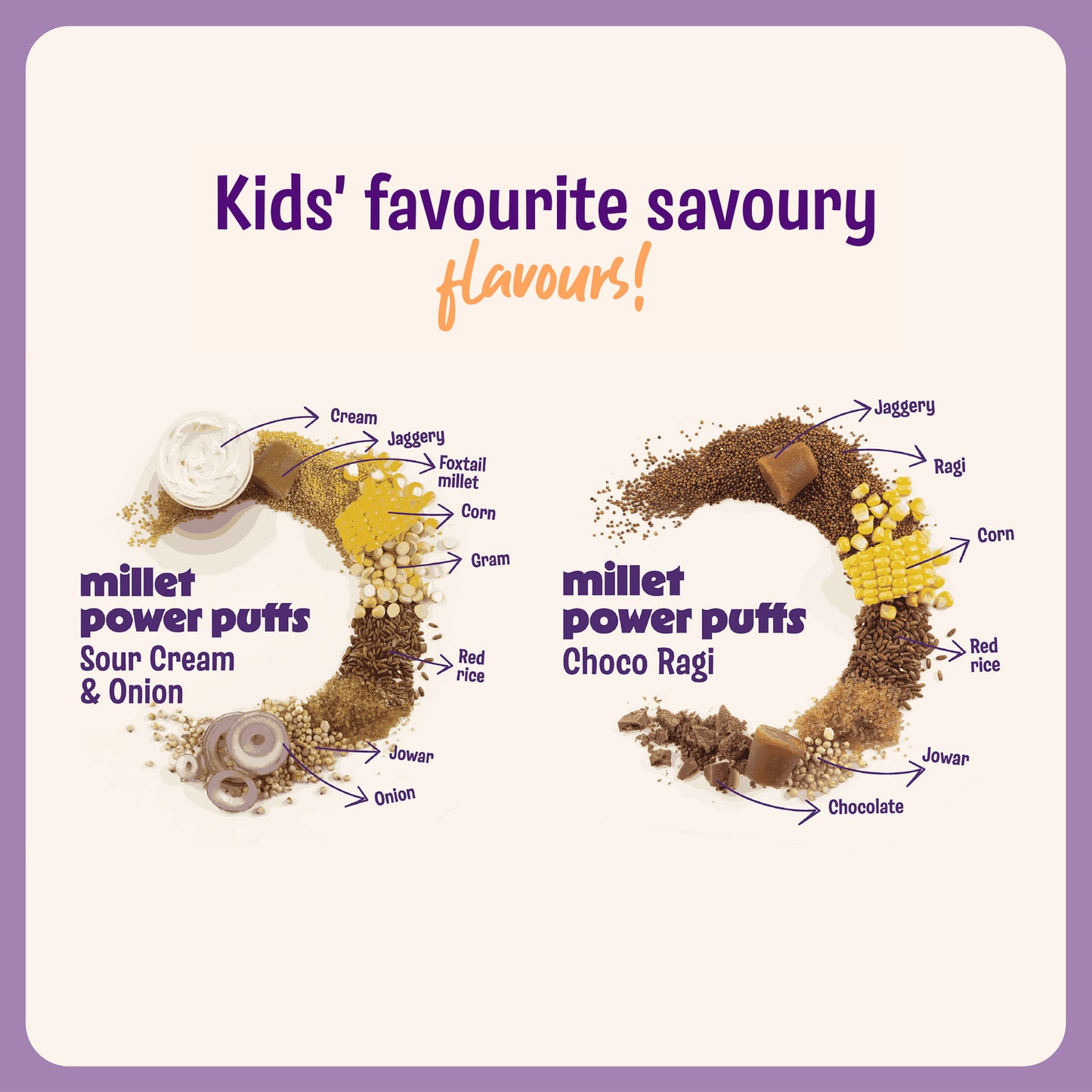 Millet Puffs – Choco Ragi & Sour Cream (6 x 35g)