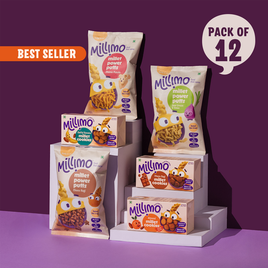 Super Combo Family Pack, Millet Power puffs x6 & Millet cookies x6 (Pack of 12)