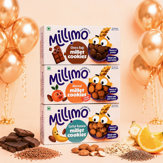 Millet Cookies - 3 Flavours Combo (3 x 100g)