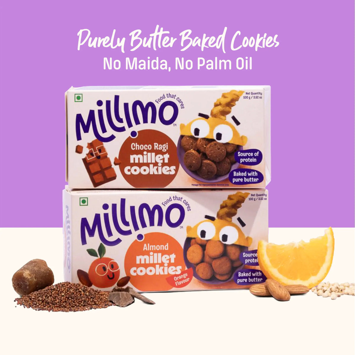 Choco Ragi & Jowar Almond Cookies (2 x 100g)