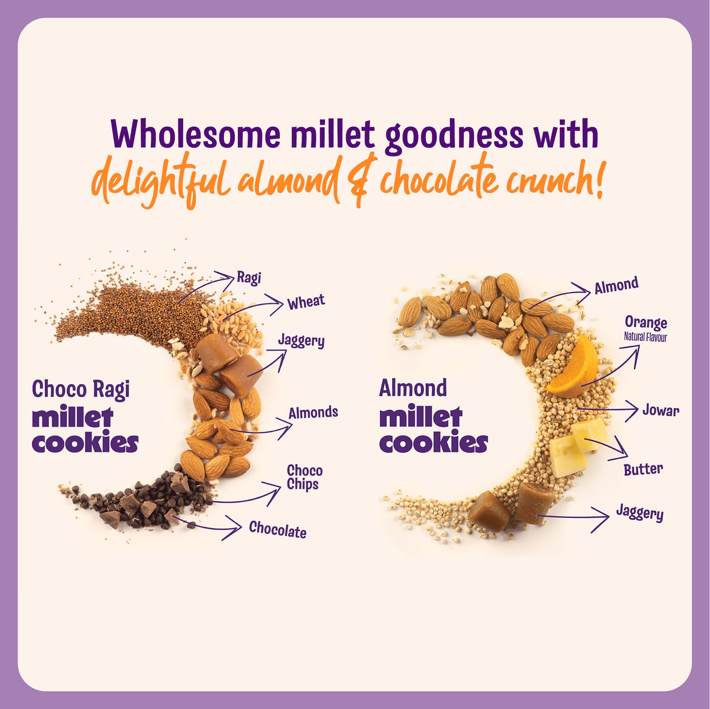 Choco Ragi & Jowar Almond Cookies (2 x 100g)