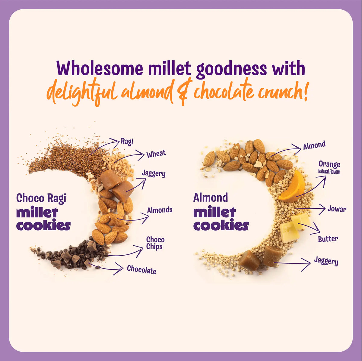 Choco Ragi & Jowar Almond Cookies (2 x 100g)