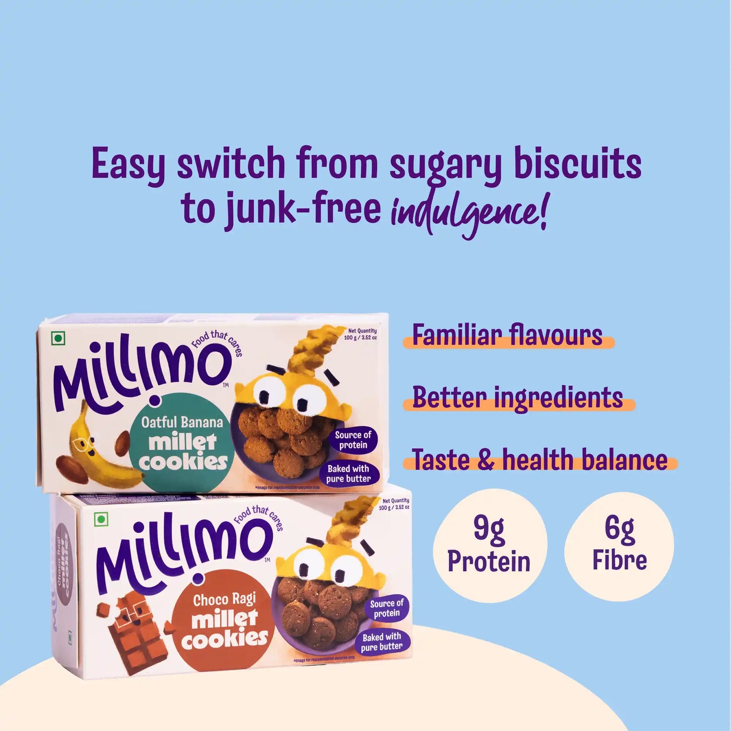 Choco Ragi & Oatful Banana Cookies (2 x 100g)
