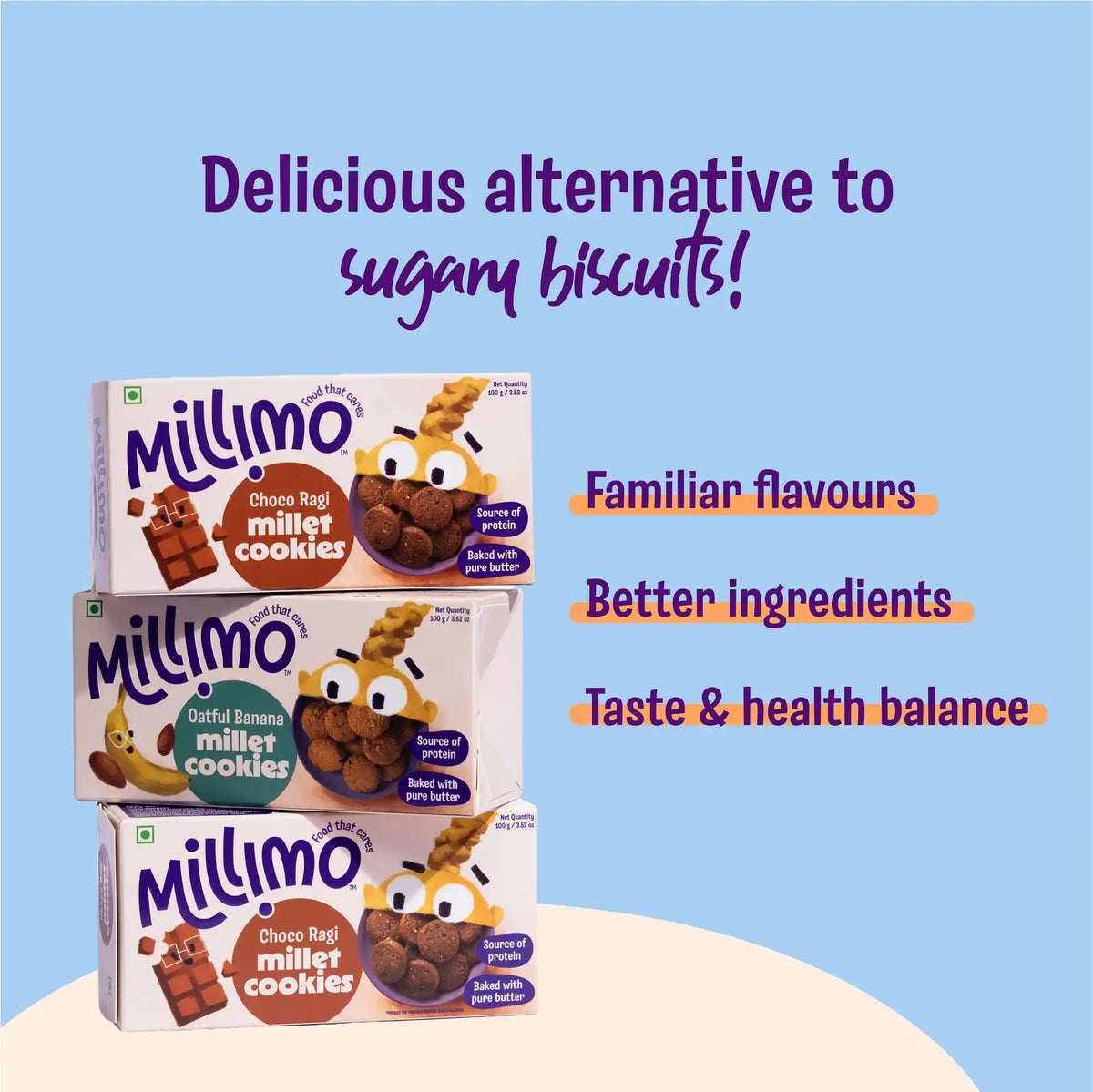 Choco Ragi x2 & Oatful Banana x1 Cookies (3 x 100g)