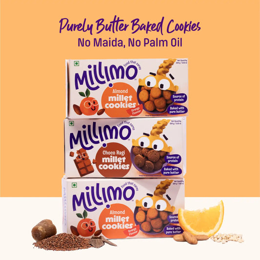Jowar Almond & Choco Ragi Cookies (3 x 100g)