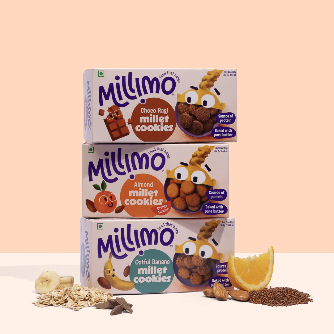 Choco Ragi x1, Oatful Banana x1 & Jowar Almond Cookies x1 (Pack of 3)