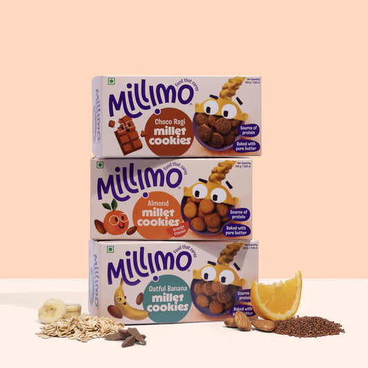 Choco Ragi x1, Oatful Banana x1 & Jowar Almond Cookies x1 (Pack of 3)