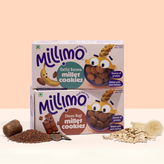 Choco Ragi and Oatful Banana Cookies (Pack of 2)