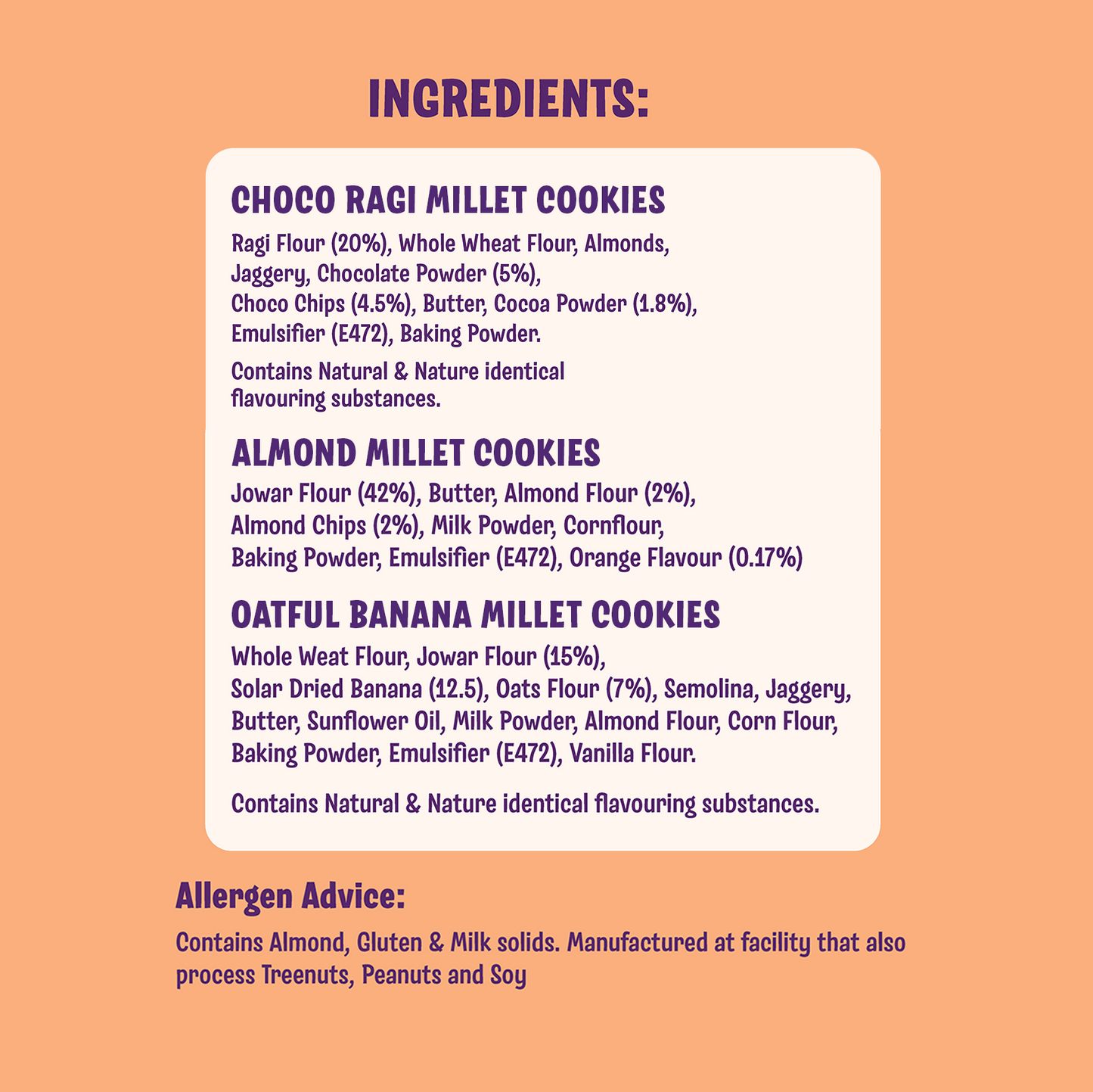 Choco Ragi x1, Oatful Banana x1 & Jowar Almond Cookies x1 (Pack of 3)
