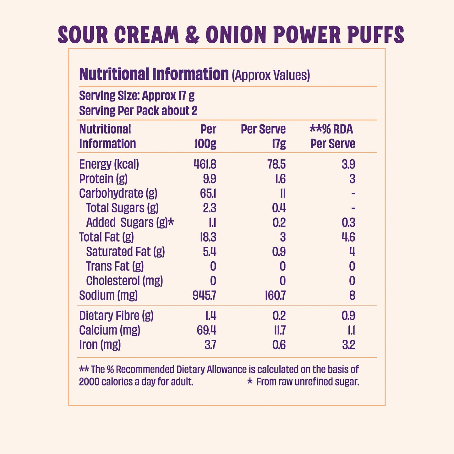Millet Power Puff Sour Cream and Onion (Pack of 6)