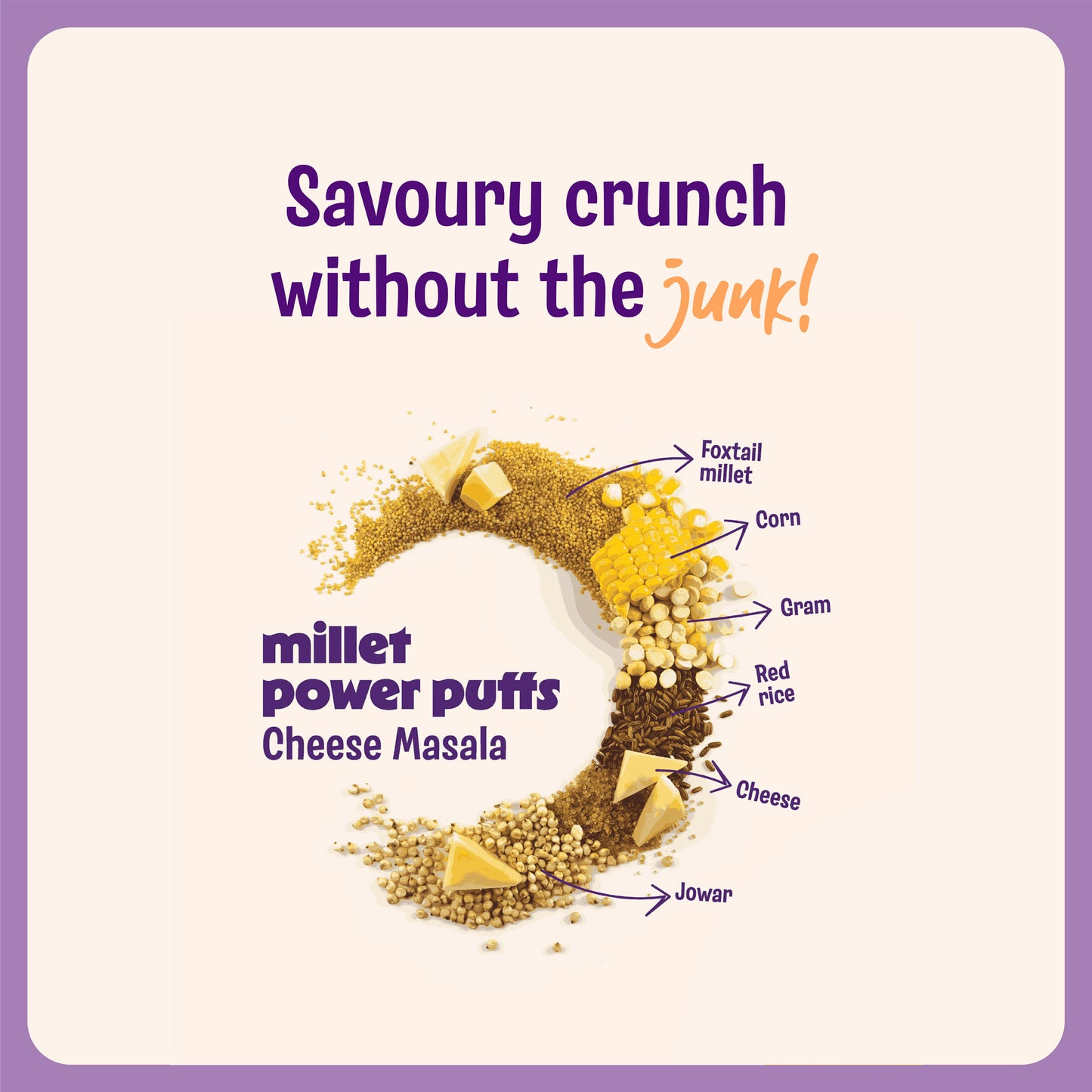 Millet Power Puff Cheese Masala (Pack of 6)