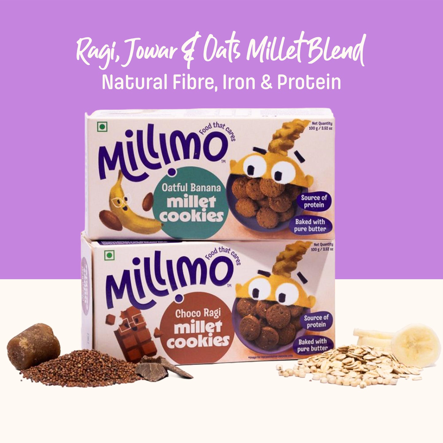 Choco Ragi and Oatful Banana Cookies (Pack of 2)