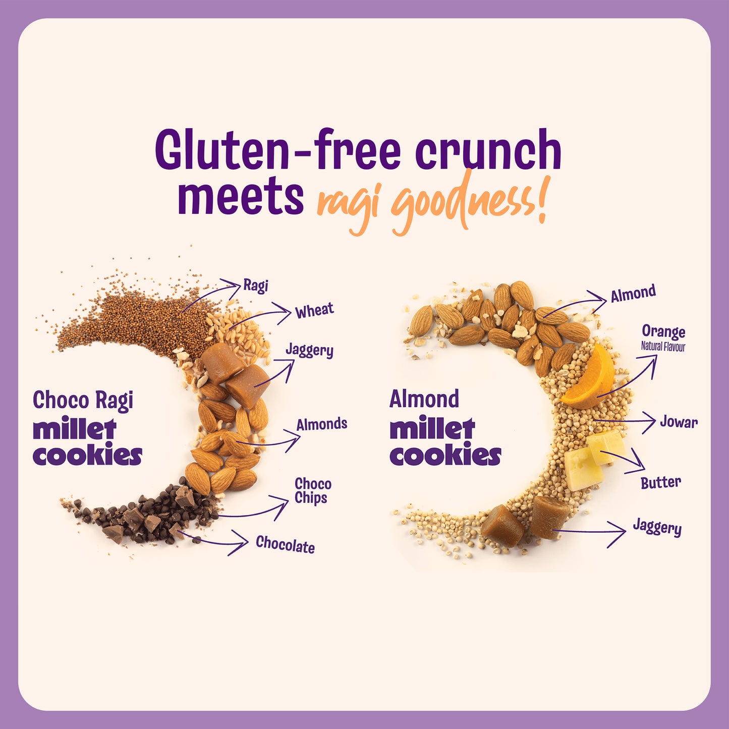 Choco Ragi and Jowar Almond Cookies (Pack of 2)