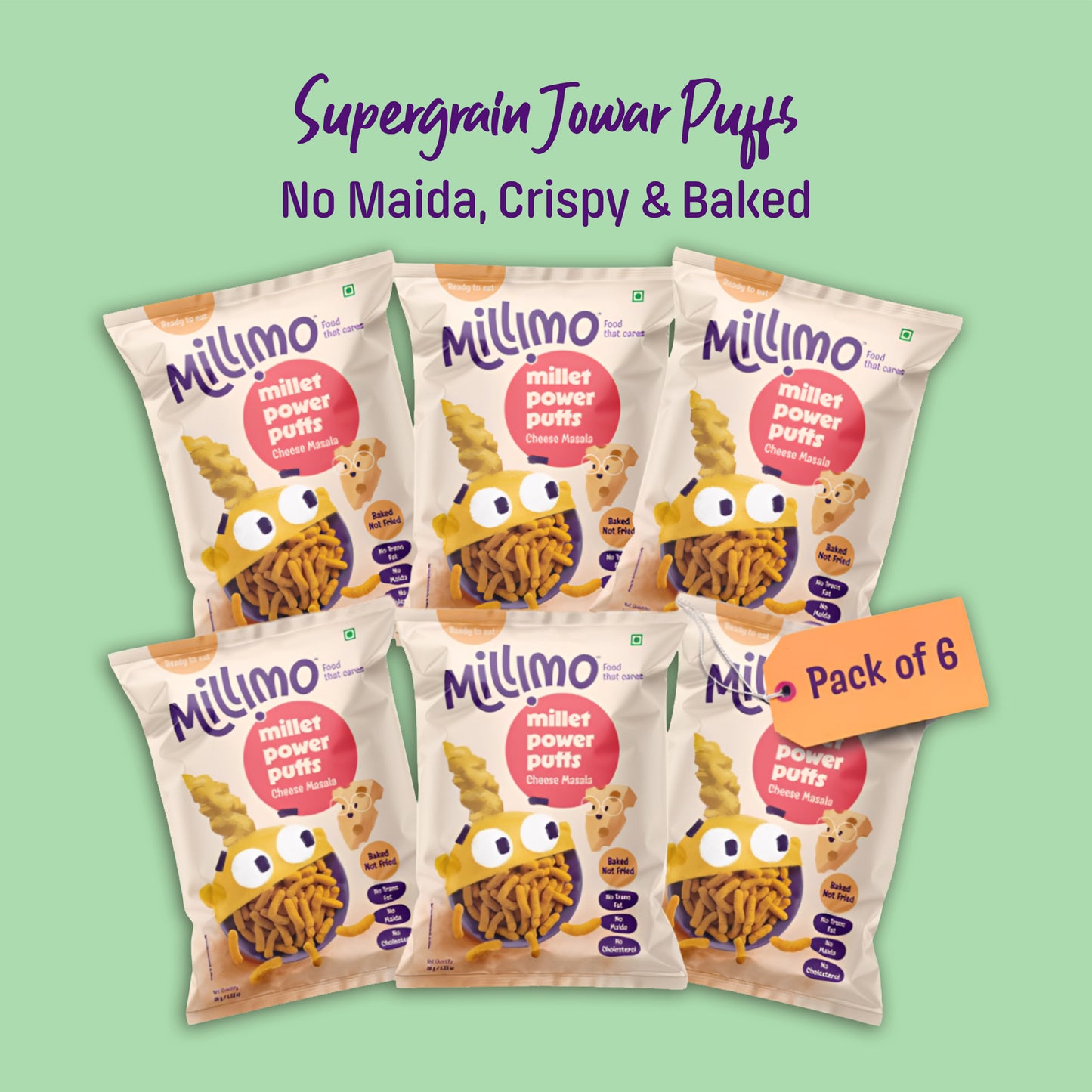 Millet Power Puff Cheese Masala (Pack of 6)